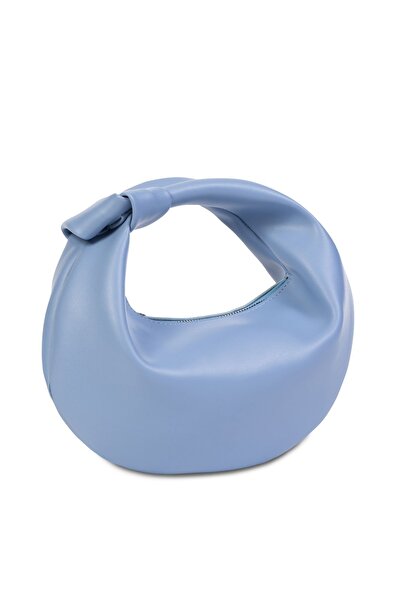 NOTHING Geantă de mână, cu fermoar, cu noduri de baghetă, albastru baby