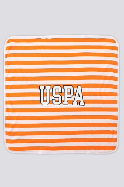 U.S. Polo Assn. U.S. Polo Assn Orange Line Pattern Baby Blanket