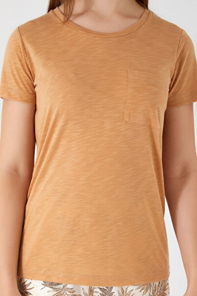 Arnetta Vivid Color Light Brown Women's Short Sleeve Pajama Set