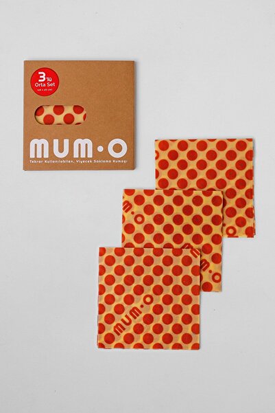 MUMO 3'lü Orta Set - Tekrar Kullanılabilen Balmumlu Yiyecek Saklama Kumaşı