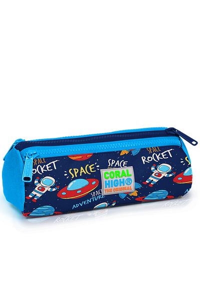Coral High Παιδική τσάντα μολυβιού τριών τμημάτων Navy Blue Space με σχέδιο 22320