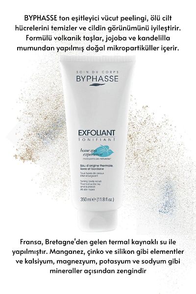BYPHASSE مقشر الجسم المنعش بالحبوب البركانية الطبيعية 350 مل