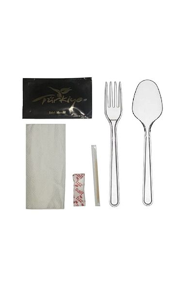 AYLAR Set of 6 Plastic Luxury Fork Spoon Food Treat Set 50 Pieces