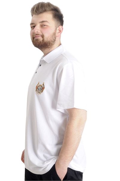ModeXL Ανδρικό μπλουζάκι Polo - Μεγάλο μέγεθος, Λευκό, Mode 23321