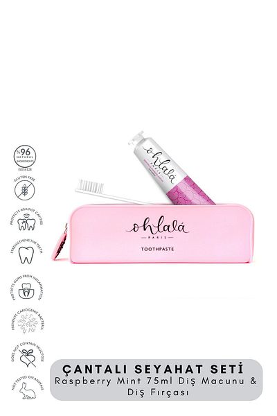 OHLALA Raspberry Mint 75 ml + Dental Luxe Toothbrush Premium Travel kit