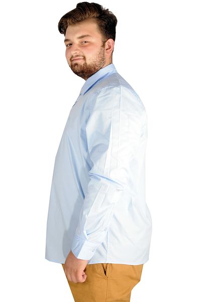 ModeXL Cămașă clasică pentru bărbați - Lycra, mărime Plus, albastru 20351