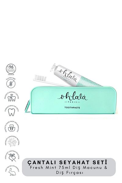 OHLALA Fresh Mint 75 ml + Dental Luxe Toothbrush Premium Travel set