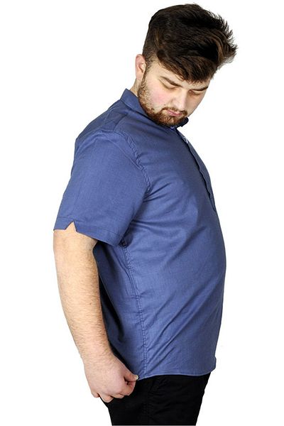ModeXL Mode Xl nagy méretű férfi rövid ujjú bíró gallér 20387 indigó