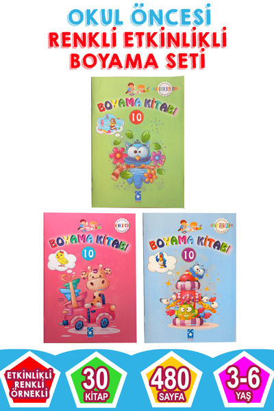 Yıldız Yayıncılık YILDIZ BOYAMA KİTABI-RENK AVCISI-BENİM RENKLERİM-EĞLENEREK BOYUYORUM (30 LU)