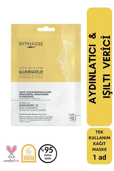 BYPHASSE Brightening and Radiating Skin Booster Paper Face Mask 1pc