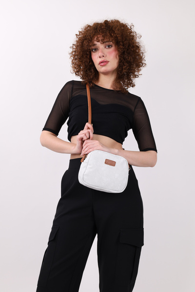 NOTHING Γυναικείο μίνι τζιν τζιν Τζιν Τζιν με φερμουάρ και ρυθμιζόμενο σταυρωτό λουράκι και τσάντα ώμου