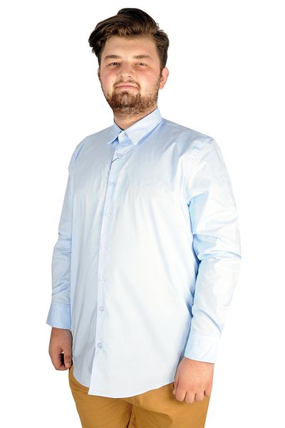 ModeXL Cămașă clasică pentru bărbați - Lycra, mărime Plus, albastru 20351