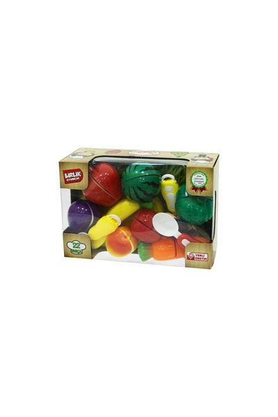 SmartFox Birlik Toy 22 Piece Toy Fruit Vegetable Cutting Set