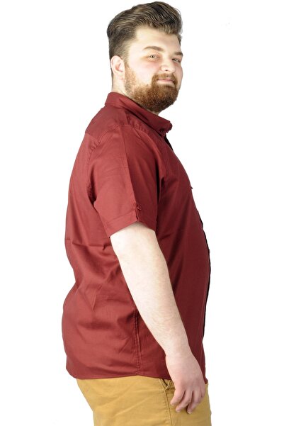 ModeXL Mode Xl Πουκάμισο μεγάλου μεγέθους Gabardin Tekcep 22363 Plum