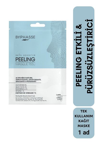 BYPHASSE Peeling Effective and Smoothing Skin Booster Paper Face Mask 1pc