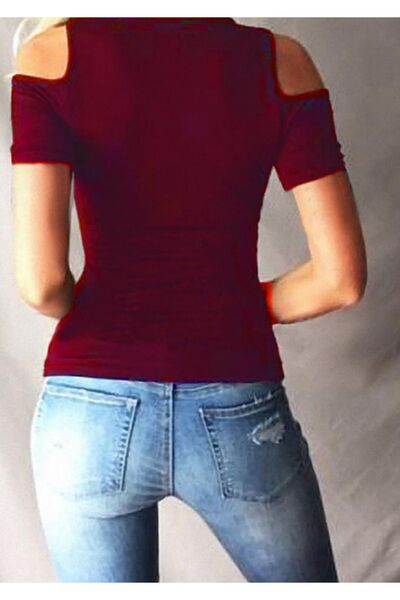 Moka Shopin Women's Lace Detailed Viscose Fabric Blouse 55cm