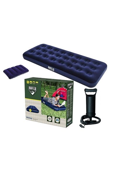 SmartFox Bestway 67000 Tek Kişilik Şişme Kamp Yatağı Seti 185x76 Cm Pompa Ve Yastık Dahildir