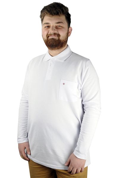 ModeXL Mode Xl Μπλουζάκι Polo με μανίκια με τσέπη 22446 Λευκό