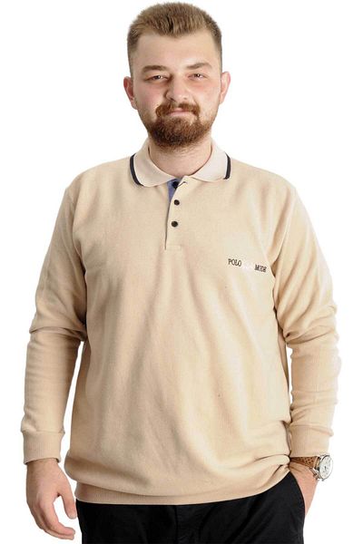 ModeXL Mode Xl Plus Size Sweat Polo Thessaloniki Mode 23448 Μπεζ