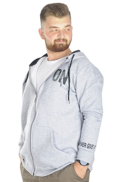 ModeXL Mode Xl Ανδρικό φούτερ με κουκούλα με φερμουάρ Keep On 22533 Grimelange