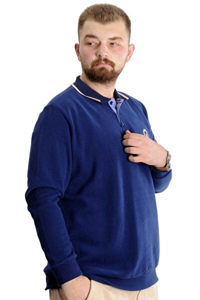 ModeXL Mode Xl Large Size Men's Sweat Polo Thessaloniki Horse 23440 Indigo