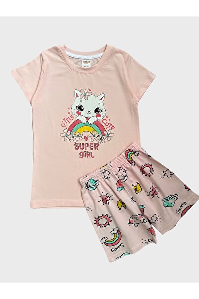 elmas kids Κοριτσίστικο 100% βαμβακερό σετ καλοκαιρινής πιτζάμες με λουλούδια...