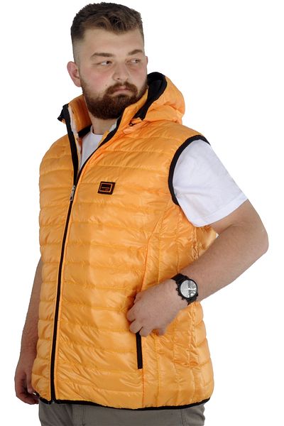 ModeXL Vestă de dimensiuni mari cu glugă matlasată galbenă - Mode XL 22600