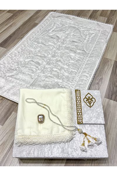 AYHANHOME Комплект кадифени постелки за молитви от 6 части с комплект сандъци със зестра за булката и младоженеца