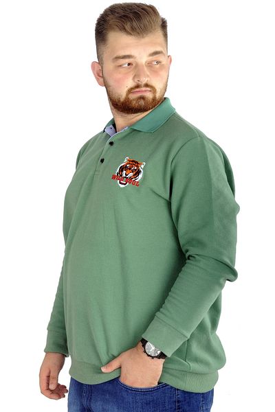 ModeXL Mode Xl Ανδρικό μακρυμάνικο Polo Wild Soul Waffle 22449 Water Green