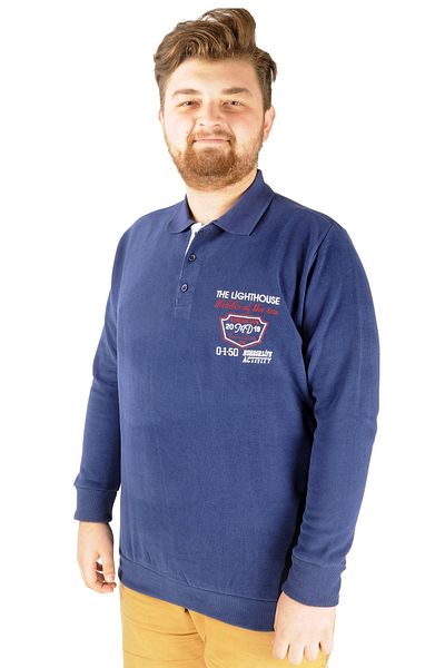 ModeXL Mode Xl Ανδρικό Sweat Polo Thessaloniki The Lightgouse 20443 Indigo