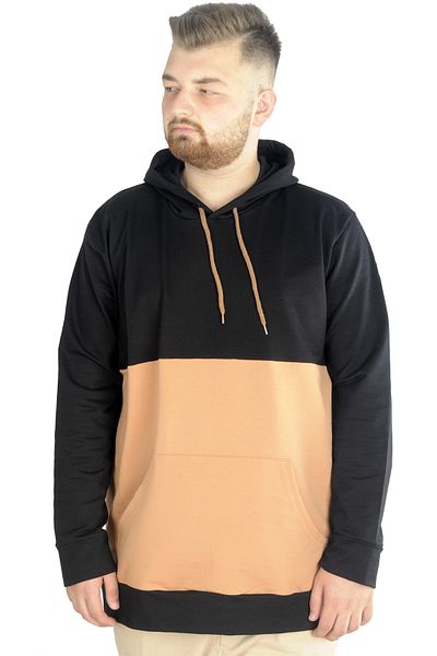 ModeXL Mode Xl Ανδρική κουκούλα με κουκούλα καγκουρό 22527 Μαύρο