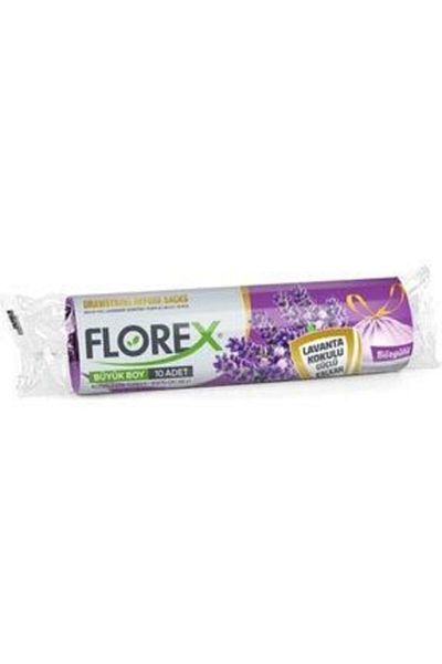 Florex Drawstring Large Size Drawstring Garbage Bag 10 Pieces Lavender