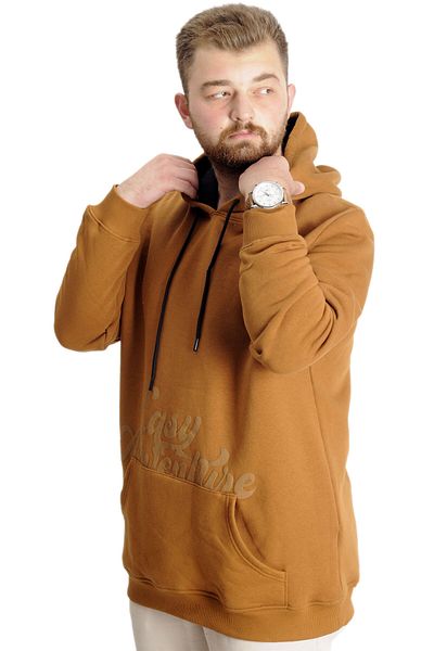 ModeXL Mode XL Plus Size Ανδρική τσέπη καγκουρό ιδρώτα Easy Adventure 23527 Camel