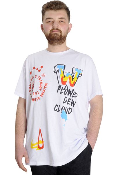 ModeXL Ανδρικό μπλουζάκι Mode Xl μεγάλου μεγέθους Dew Cloud 23145 Λευκό