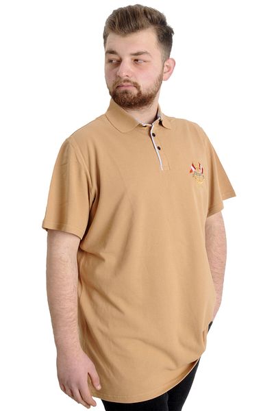 ModeXL Ανδρικό μπλουζάκι Mode Xl Large Size Polo Mode Team 23324 Μπεζ