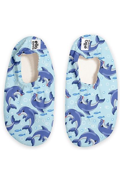 Ella Bonna Anti-Rutsch-Sohle, Unisex-Baby, Kinder-Meeresschuhe, Pool-Hausschuhe, Delphin