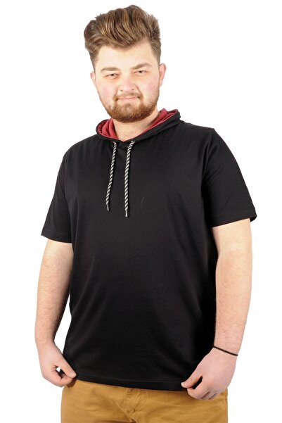 ModeXL Oversize Large Size Black T-Shirt - Crew Neck, Hooded Basic 21115