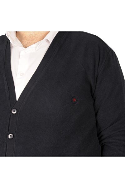 ModeXL Mode XL Large Size Men's Cardigan Vanize Thessaloniki Buttoned 20548 Navy Blue
