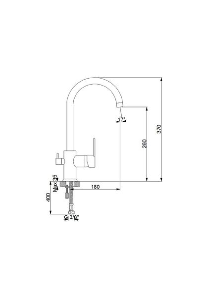 Newarc Domıno Purification Water Inlet Sink Bar - Black