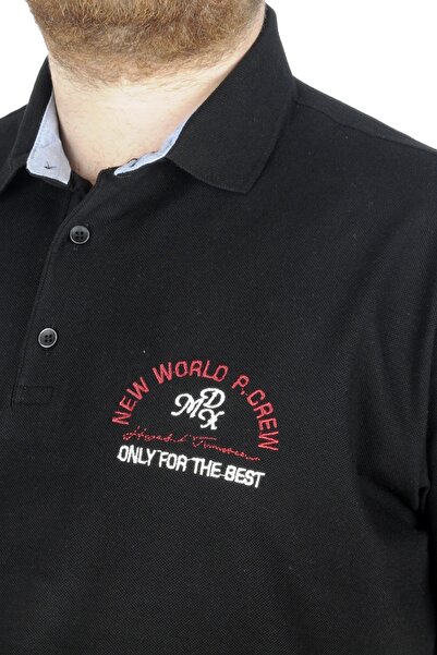 ModeXL Mode Xl Μπλουζάκι μεγάλου μεγέθους Polo New World 22339 Μαύρο
