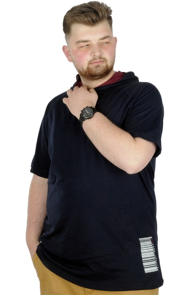 ModeXL Mode Xl Μπλουζάκι με κουκούλα Barcode 22178 Navy Blue