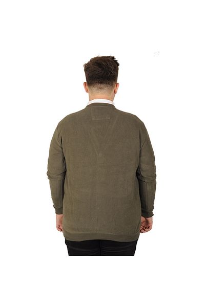 ModeXL Mode Xl Large Size Ανδρική ζακέτα Vanize Thessaloniki με κουμπιά 20548 Χακί