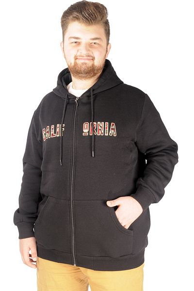 ModeXL Mode Xl Ανδρικό φούτερ με φερμουάρ California 21517 Μαύρο
