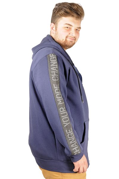ModeXL Mode Xl Ανδρικό Sweat Hoodie Pieced Arm 21515 Indigo