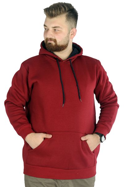 ModeXL Mode Xl Ανδρικό φούτερ με κουκούλα Kangaroo Pocket Basic 20562 Claret Red