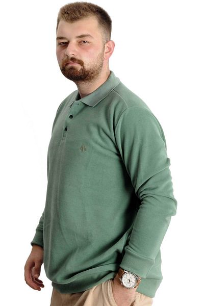 ModeXL Mode Xl Large Size Ανδρικό Sweat Polo Selanik Κεντημένο 20440 Çağla