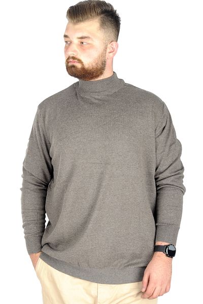 ModeXL Mode Xl Πουλόβερ μεγάλου μεγέθους Half Fisherman 22208 Milk Coffee