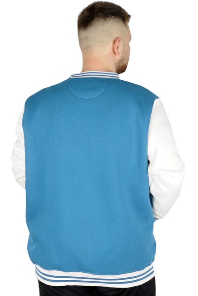 ModeXL Mode Xl Büyük Beden Erkek Kolej Mont Çıtçıtlı 22619 Petrol Yeşili