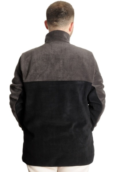 ModeXL Ανδρικό φούτερ Mode Xl με λαιμόκοψη πόλο με μισό φερμουάρ 22552 Μαύρο