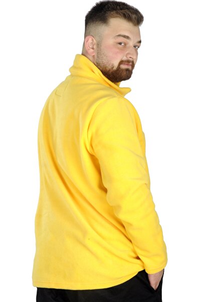 ModeXL Mode Xl Men's Sweat Polo Collar Half Zip Fleece 22548 Yellow